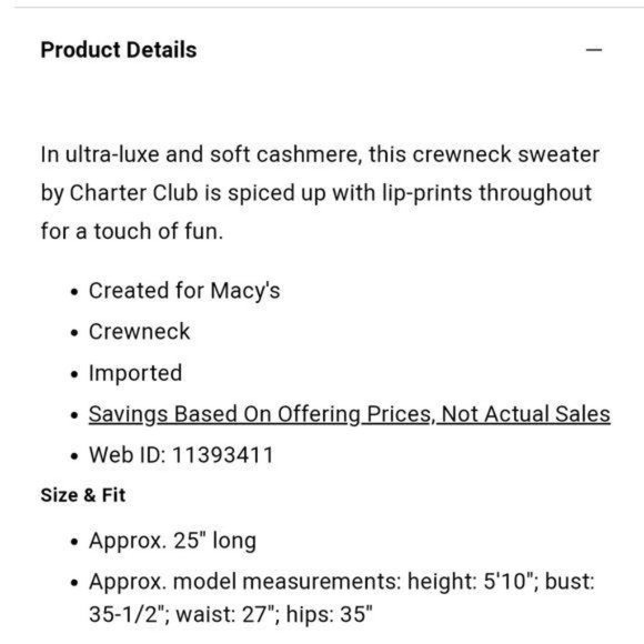 Charter Club 100% Cashmere Lipstick Lips Crewneck Sweater Gray Pink Medium - Picture 13 of 13